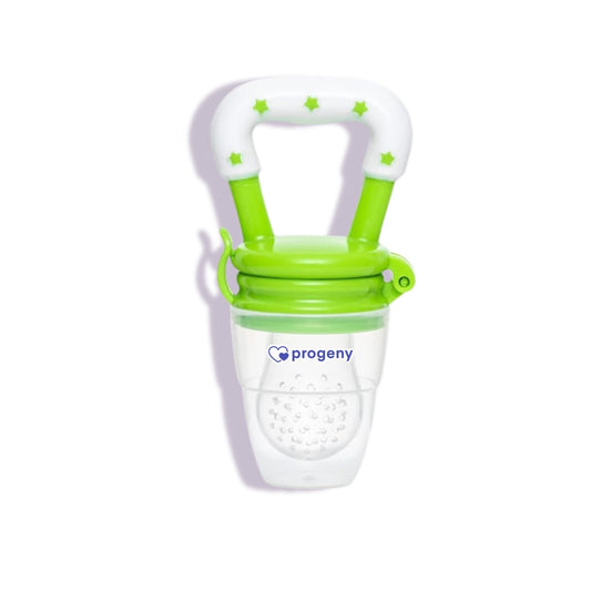 Silicone Fruit/Food Nibbler, Soft Pacifier/Feeder Teether for Baby with Extra Mesh, For Infants (Leafy Green)