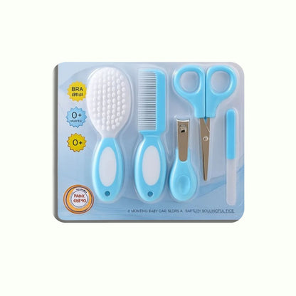 Baby Grooming Kit, Portable Grooming Kit Baby, Hair Brush, Comb, Baby Nail Scissor, Baby Nail Cutter, Nail Filer, Newborn, Infants, Toddlers, 0m+, Blue