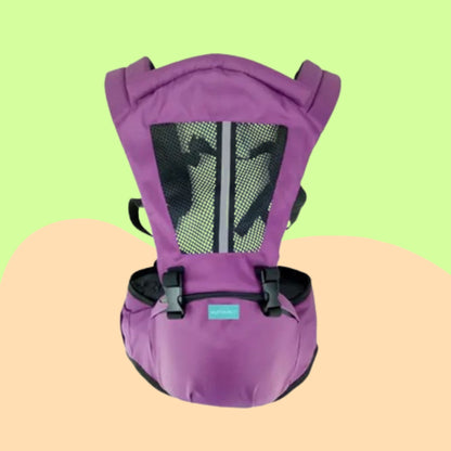 Newborn Baby Carrier/Adjustable Hands Free 4 in 1 Baby Kangaroo Carrier | Multiple Carry Positions - Front, Back, Hip - Comfortable & Adjustable with Safety Belt and Buckle Straps (Purple)