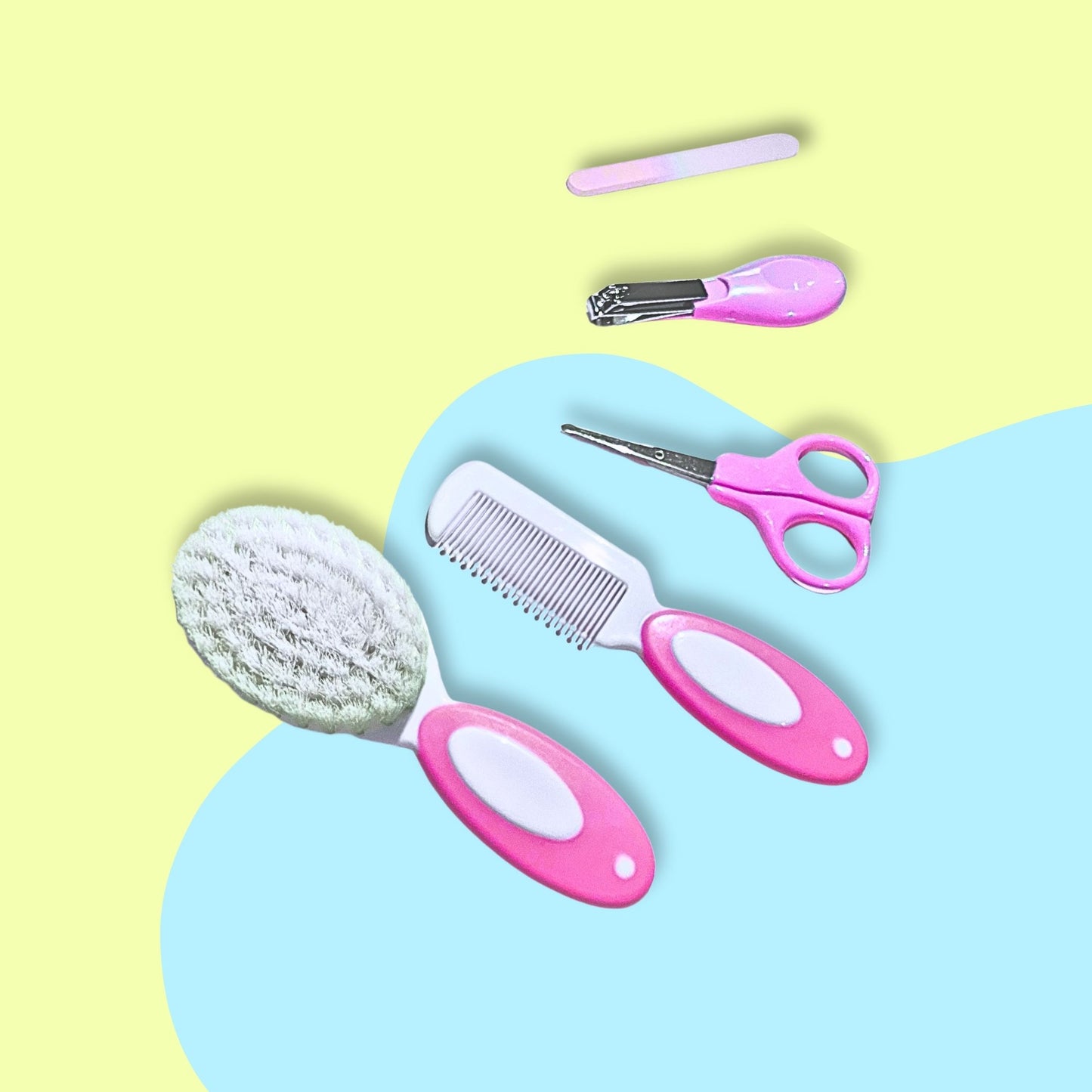 Baby Grooming Kit, Portable Grooming Kit Baby, Hair Brush, Comb, Baby Nail Scissor, Baby Nail Cutter, Nail Filer, Newborn, Infants, Toddlers, 0m+, Pink