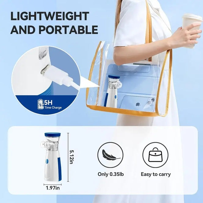Portable Nebulizer for Kids and Adults for Travel and Household Use, Handheld Mesh Nebulizer
