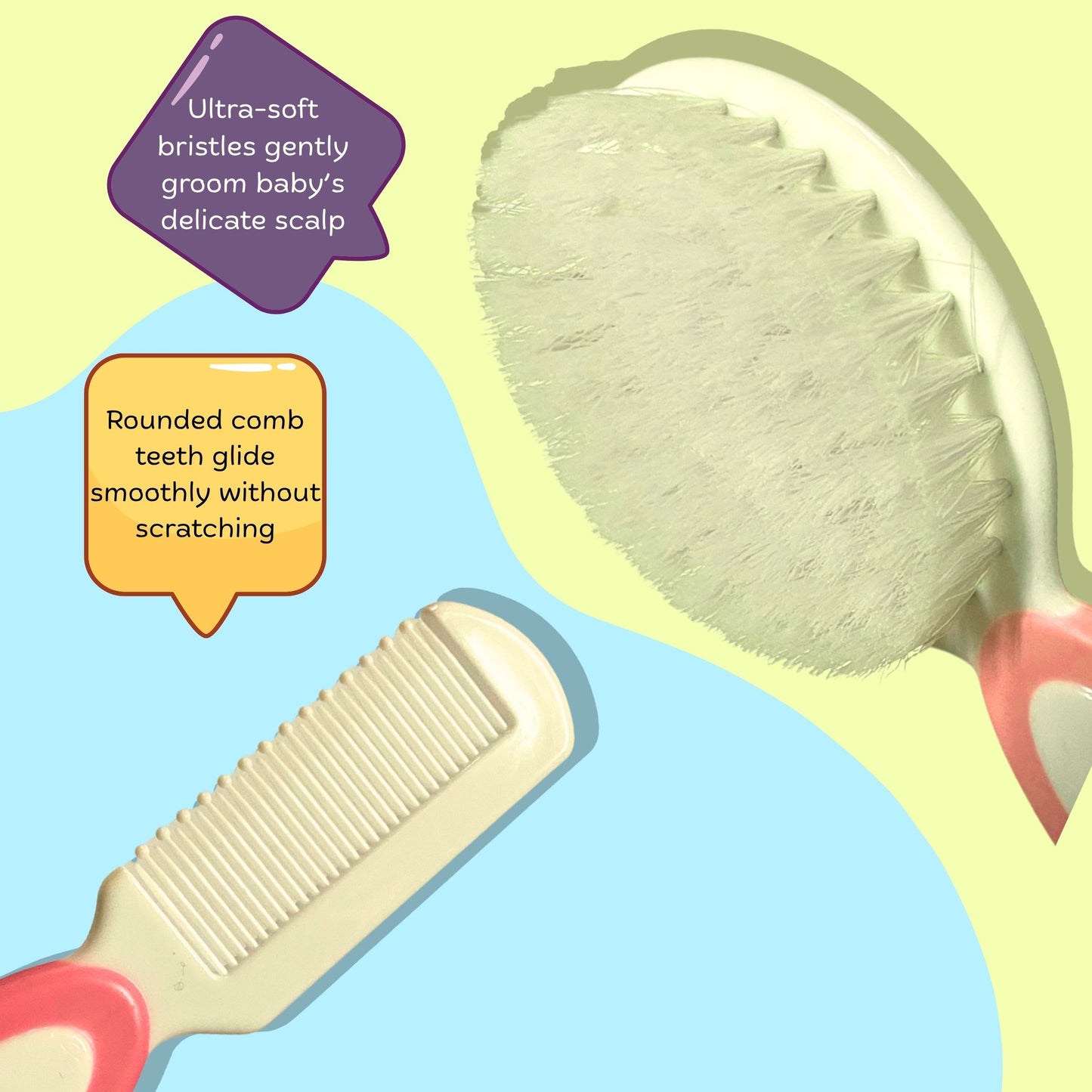 Baby Grooming Kit, Portable Grooming Kit Baby, Hair Brush, Comb, Baby Nail Scissor, Baby Nail Cutter, Nail Filer, Newborn, Infants, Toddlers, 0m+, Pink