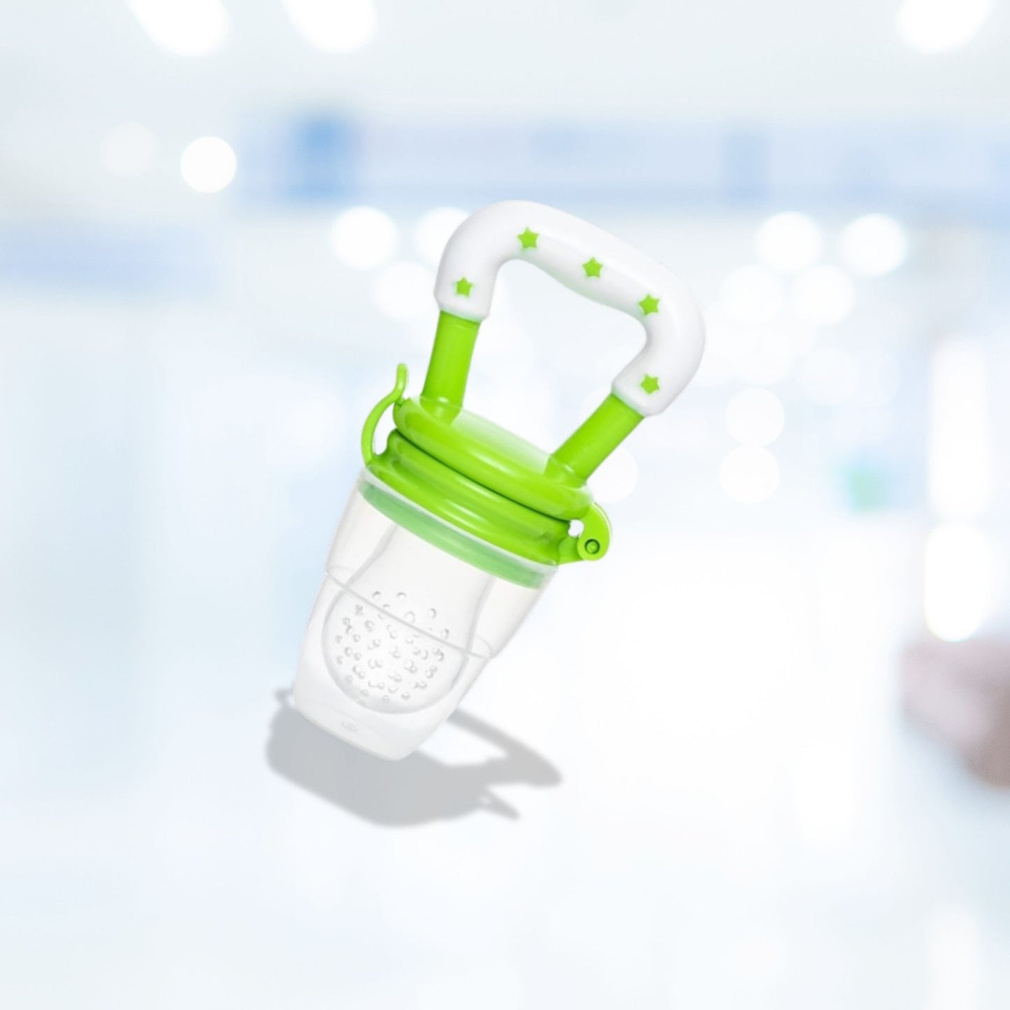 Silicone Fruit/Food Nibbler, Soft Pacifier/Feeder Teether for Baby with Extra Mesh, For Infants (Leafy Green)