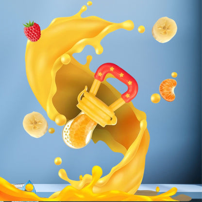 Silicone Fruit/Food Nibbler, Soft Pacifier/Feeder Teether for Baby with Extra Mesh, For Infants (Sunset)
