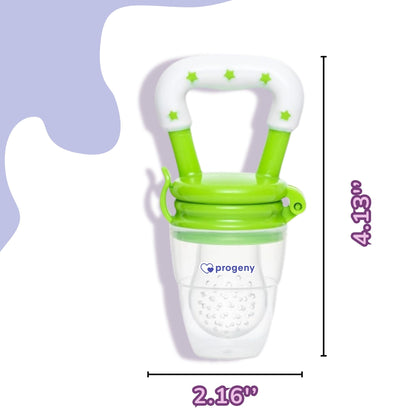 Silicone Fruit/Food Nibbler, Soft Pacifier/Feeder Teether for Baby with Extra Mesh, For Infants (Leafy Green)