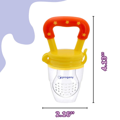 Silicone Fruit/Food Nibbler, Soft Pacifier/Feeder Teether for Baby with Extra Mesh, For Infants (Sunset)