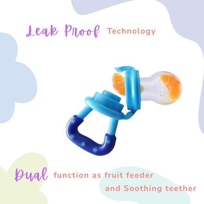 Silicone Fruit/Food Nibbler, Soft Pacifier/Feeder Teether for Baby with Extra Mesh, For Infants (Snugblue)