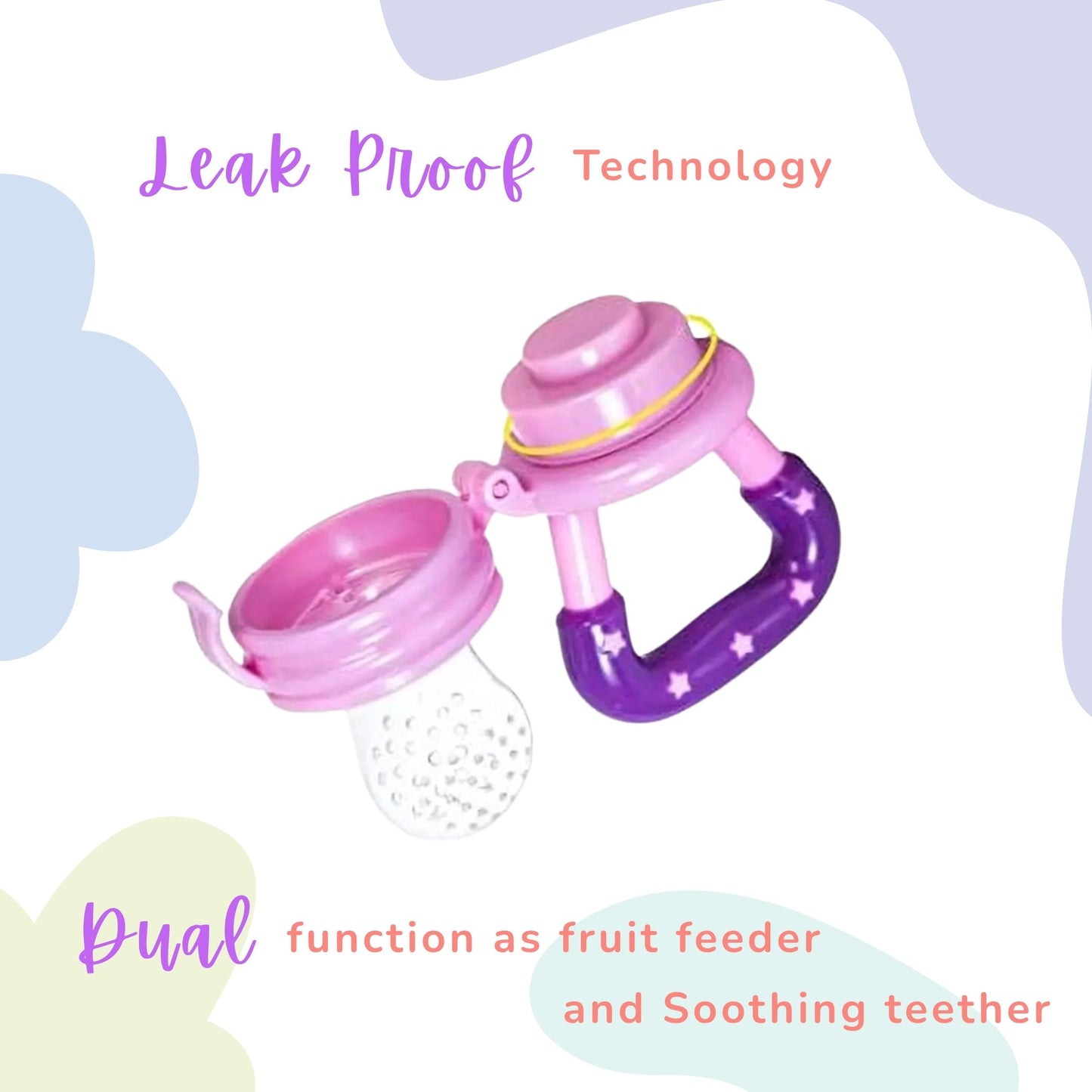 Silicone Fruit/Food Nibbler, Soft Pacifier/Feeder Teether for Baby with Extra Mesh, For Infants (Berry Purple)