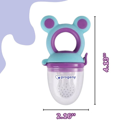 Pacifier Fruit Feeder Soft Silicone Fruit & Veggie Feeder for Babies | Mickey Chewing Teether | Hygienic, BPA-Free Pacifier for Infants 3+ Months (Violet Blue))
