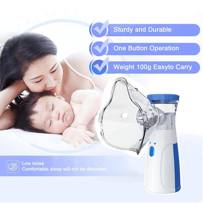 Portable Nebulizer for Kids and Adults for Travel and Household Use, Handheld Mesh Nebulizer