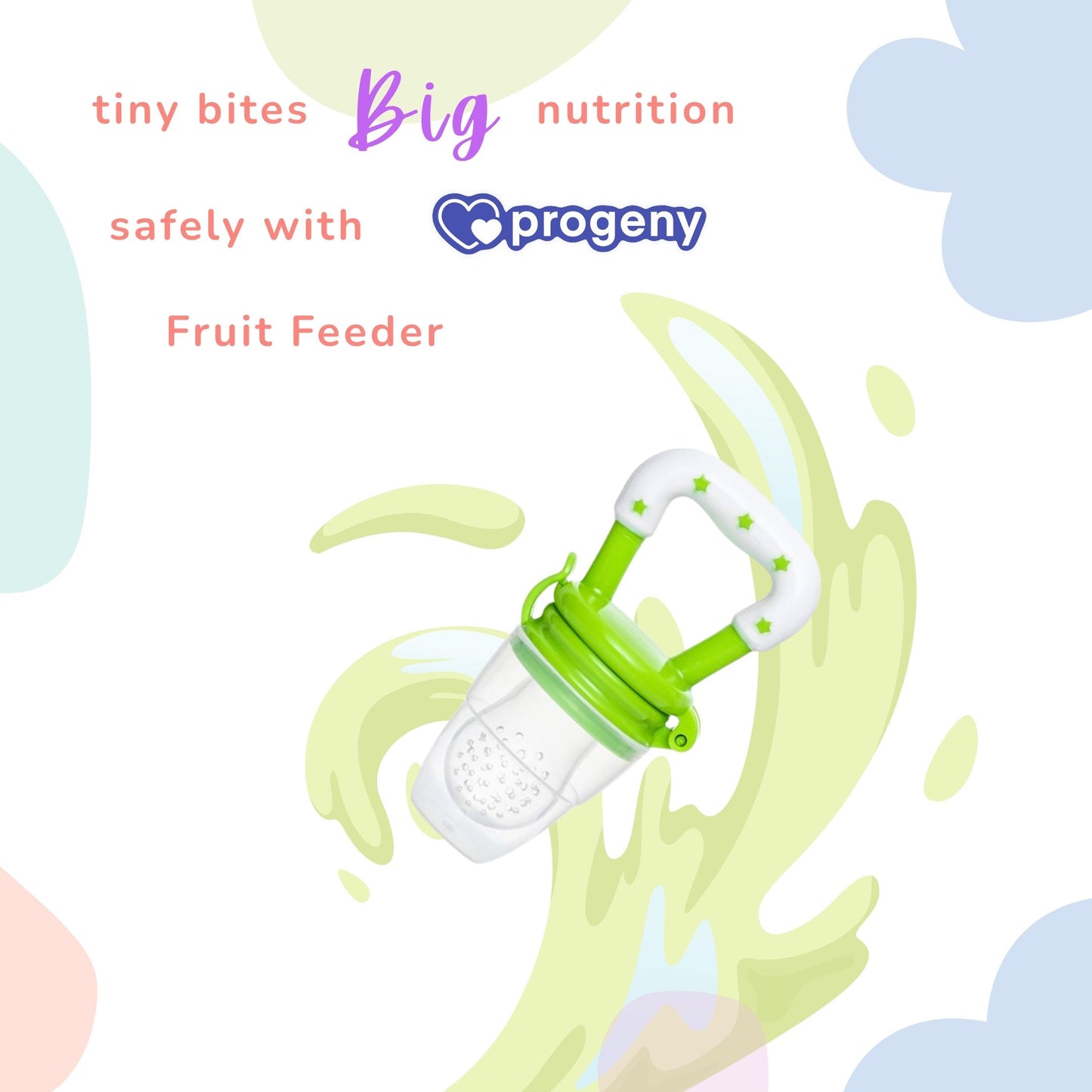 Silicone Fruit/Food Nibbler, Soft Pacifier/Feeder Teether for Baby with Extra Mesh, For Infants (Leafy Green)