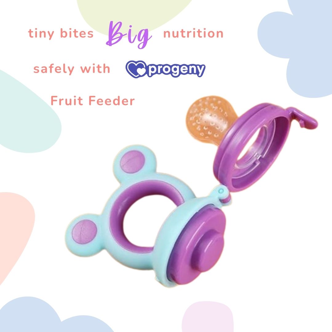 Pacifier Fruit Feeder Soft Silicone Fruit & Veggie Feeder for Babies | Mickey Chewing Teether | Hygienic, BPA-Free Pacifier for Infants 3+ Months (Violet Blue))
