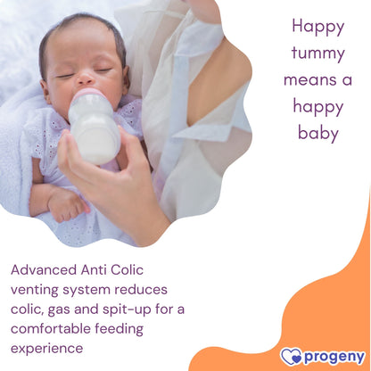 Wide Neck Anti-Colic Baby Feeding Bottle, 240ml, Newborns & Toddlers, BPA Free (Pink)