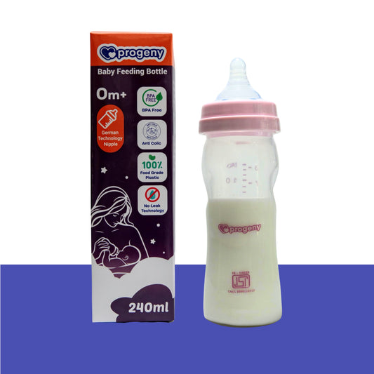 Wide Neck Anti-Colic Baby Feeding Bottle, 240ml, Newborns & Toddlers, BPA Free (Pink)
