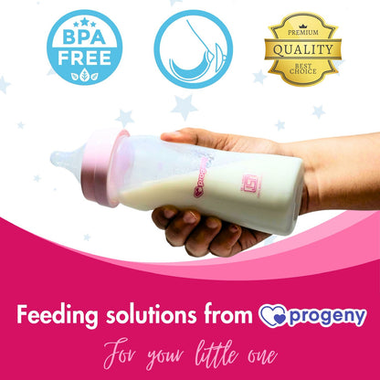Wide Neck Anti-Colic Baby Feeding Bottle, 240ml, Newborns & Toddlers, BPA Free (Pink)