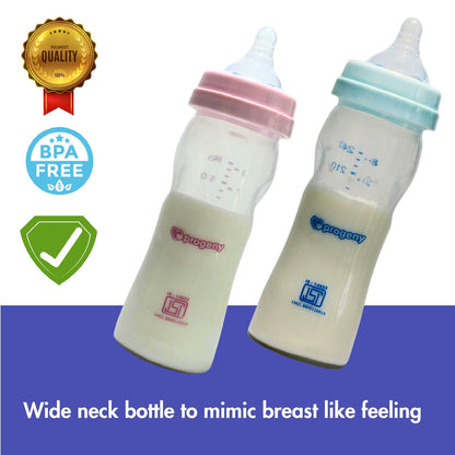 Wide Neck Anti-Colic Baby Feeding Bottle, 240ml, Newborns & Toddlers, BPA Free (Pack of 2)